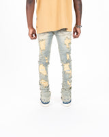 "SEIZE THE DAY" FLARE STACK DENIM