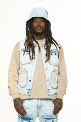 "PROTECT YOUR ENERGY" CARGO VEST (LIGHT BLUE)