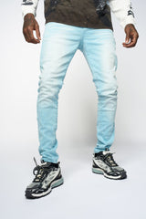 "SURVIVED" SKINNY DENIM (POWDER BLUE)