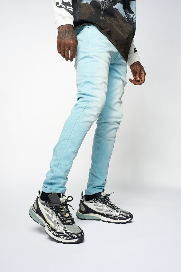 "SURVIVED" SKINNY DENIM (POWDER BLUE)