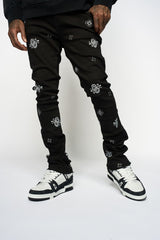 "STAR CROSSED" STACK DENIM (JET BLACK)