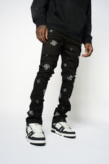 "STAR CROSSED" STACK DENIM (JET BLACK)