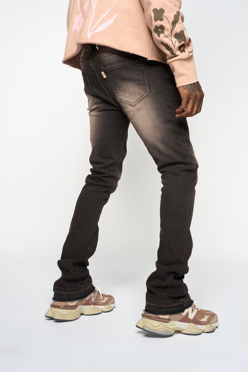 "WIIL YOU REMEMBER ME" STACK DENIM (BROWN)