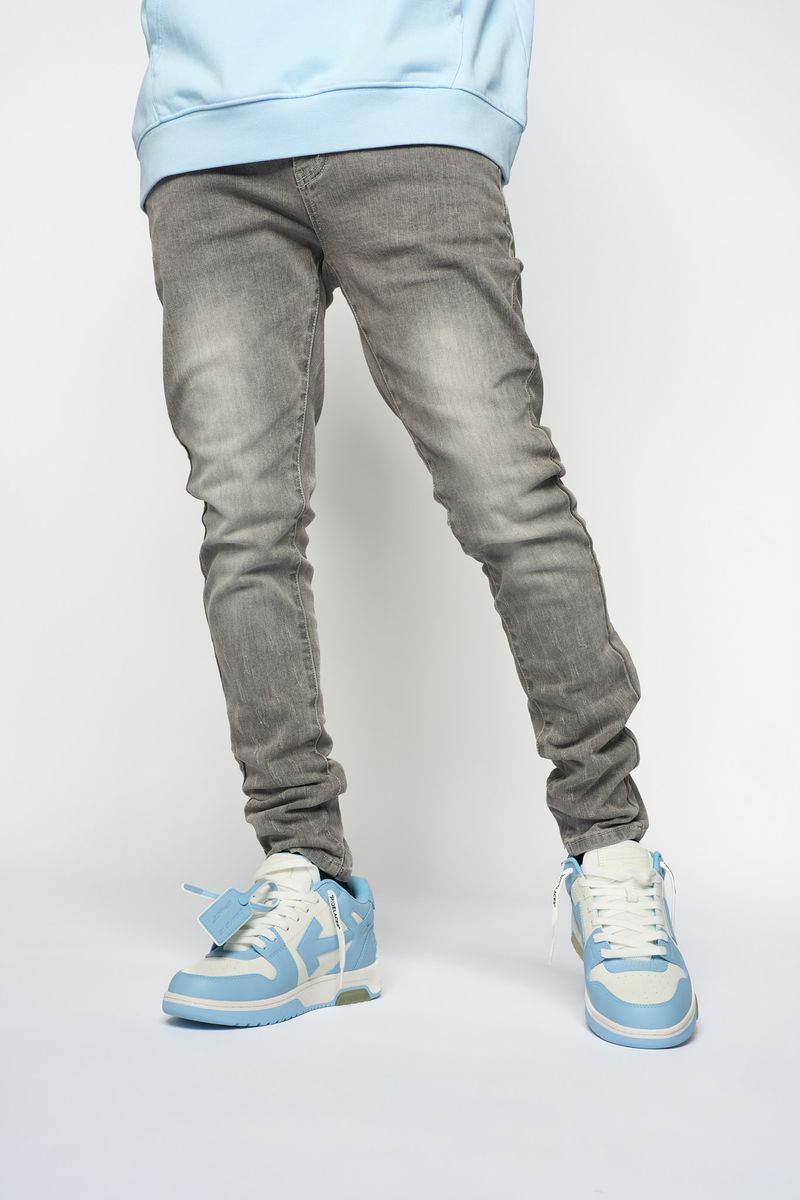 "SURVIVED" SKINNY DENIM (LIGHT GREY)