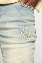 "DIAMOND TEARS" SKINNY DENIM (LIGHT BLUE)