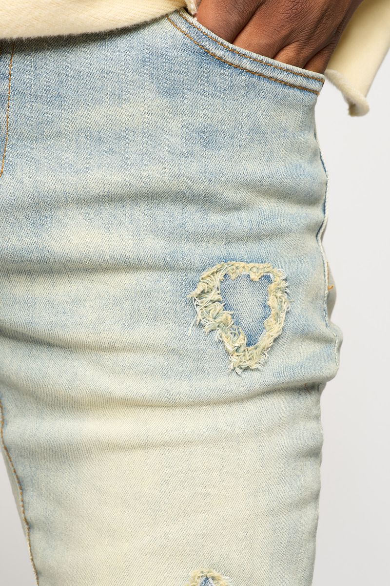 "DIAMOND TEARS" SKINNY DENIM (LIGHT BLUE)