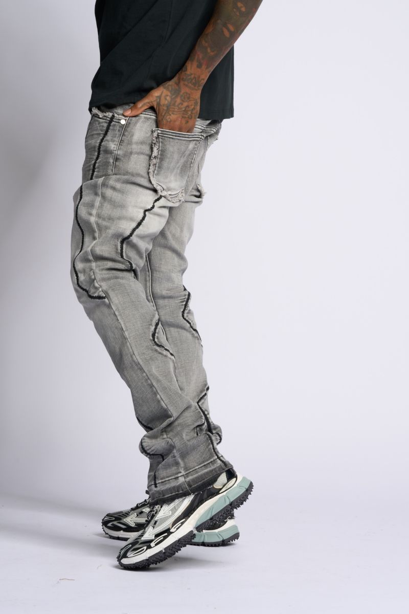"DALI' STACKED DENIM (GREY)