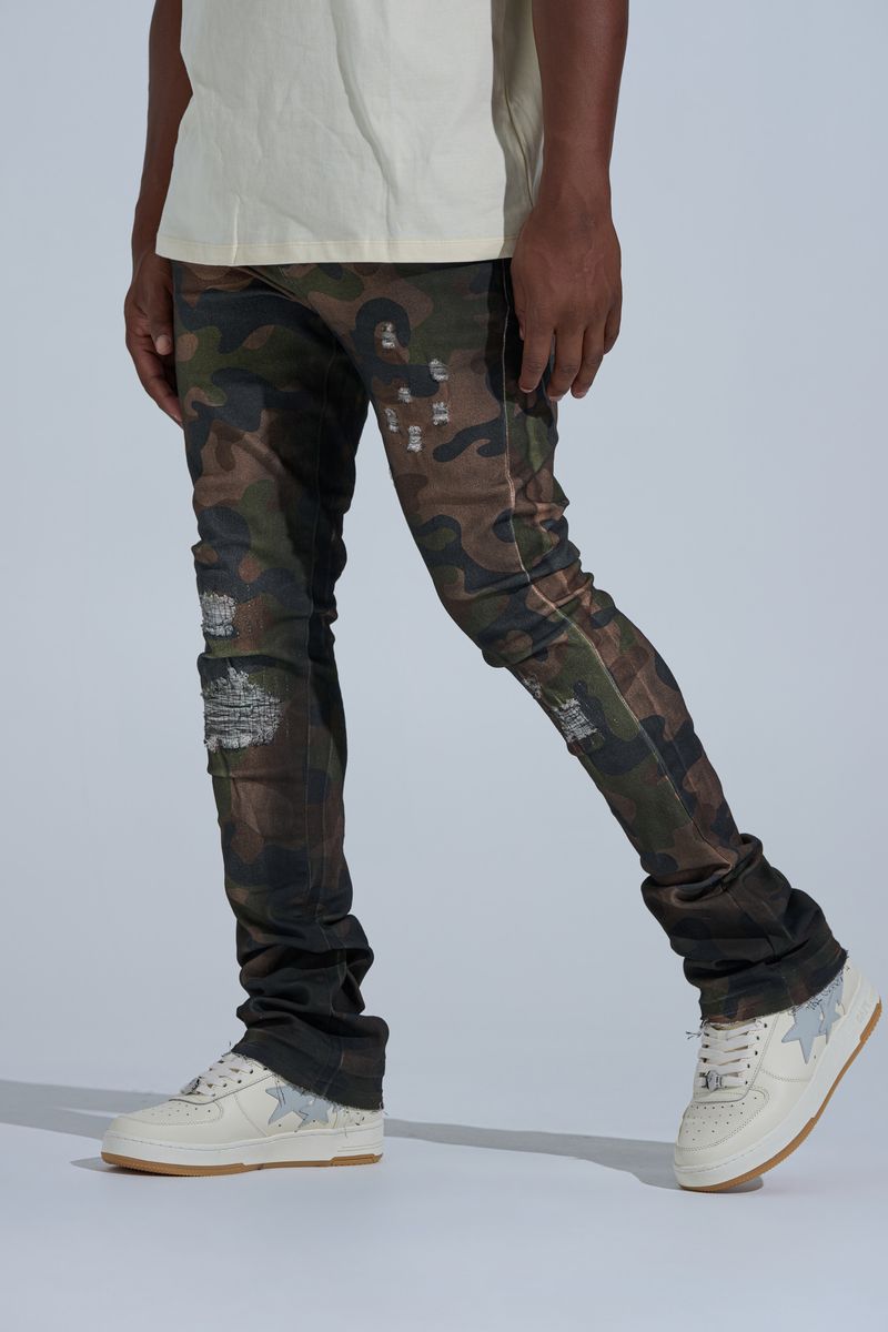 "PRAY FOR THEM" STACK DENIM (CAMO)