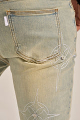 "WISH YOU WERE HERE" STACK DENIM (LIGHT BLUE)