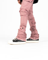 "MY PLEASURE" CARGO FLARE STACK DENIM