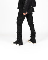 "EMPOWERED ESSENCE" CARGO FLARE STACK DENIM