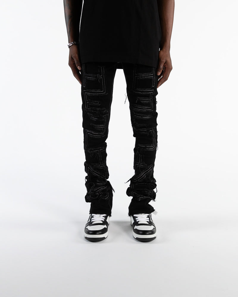 "INSPIRED BY" FLARE STACK DENIM