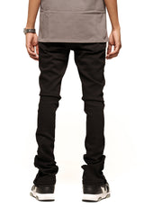 "EMOTIONALLY DRIVEN" FLARE STACK DENIM (JET BLACK)