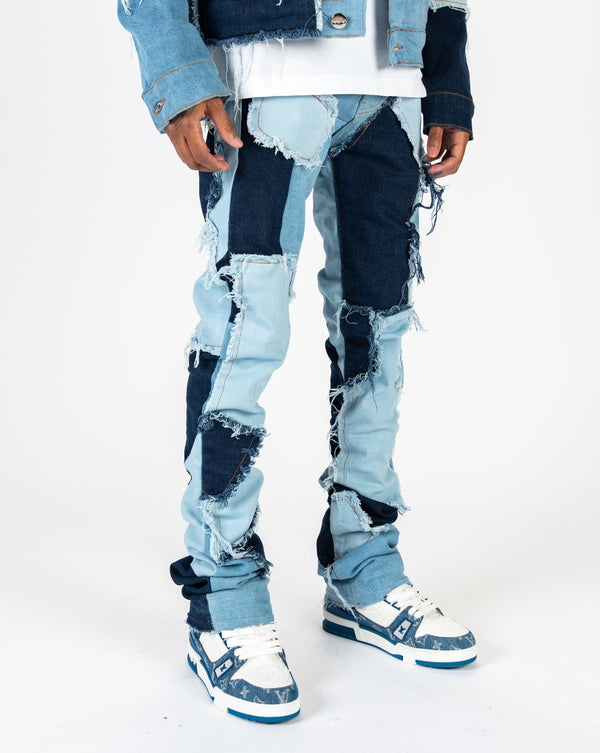 "LEFT IN THE PAST" FLARE STACK DENIM